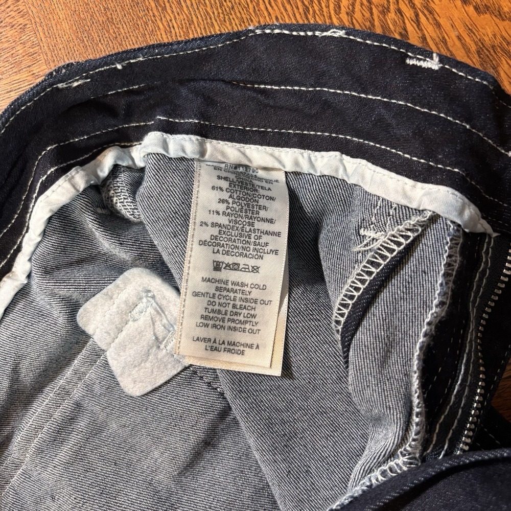 True Religion Demin Maxi Skirt Sz 27 (30) Y2K Cargo Grunge Streetwear Slit Dark - Picture 9 of 9